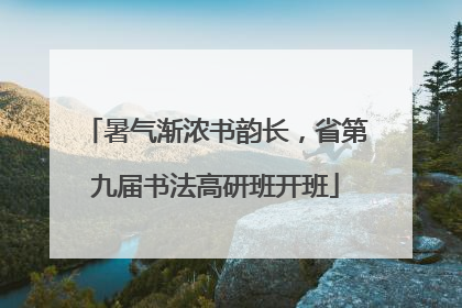 暑气渐浓书韵长，省第九届书法高研班开班