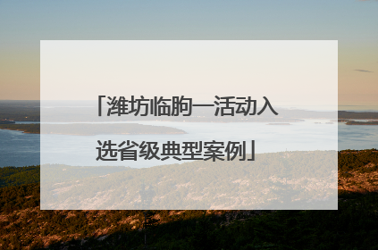 潍坊临朐一活动入选省级典型案例