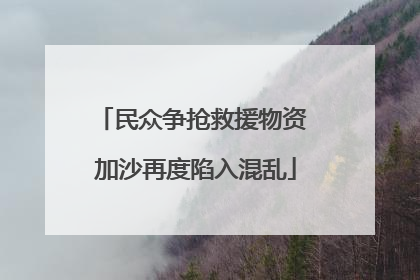民众争抢救援物资 加沙再度陷入混乱