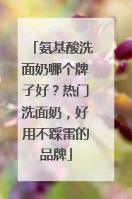 氨基酸洗面奶哪个牌子好？热门洗面奶，好用不踩雷的品牌
