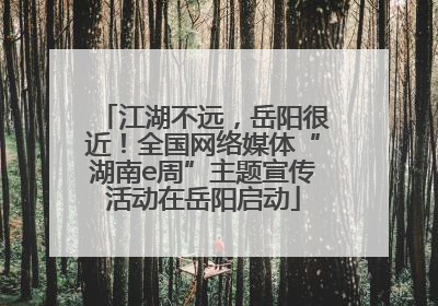 江湖不远，岳阳很近！全国网络媒体“湖南e周”主题宣传活动在岳阳启动