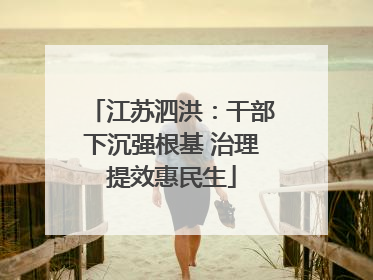 江苏泗洪：干部下沉强根基 治理提效惠民生