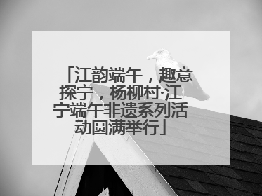 江韵端午，趣意探宁，杨柳村·江宁端午非遗系列活动圆满举行