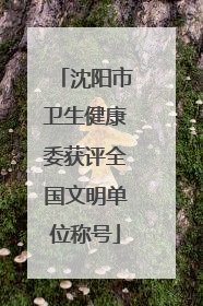 沈阳市卫生健康委获评全国文明单位称号