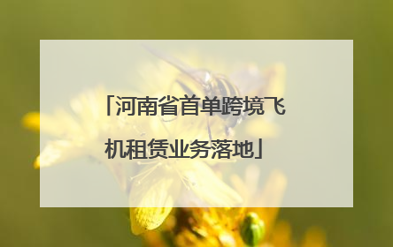 河南省首单跨境飞机租赁业务落地