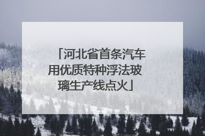 河北省首条汽车用优质特种浮法玻璃生产线点火