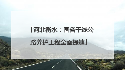 河北衡水：国省干线公路养护工程全面提速