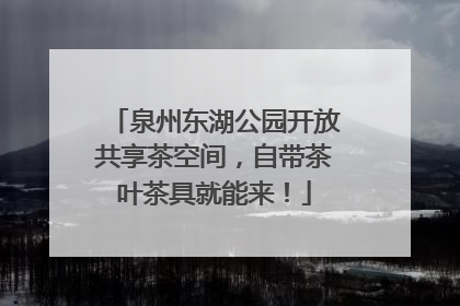 泉州东湖公园开放共享茶空间，自带茶叶茶具就能来！