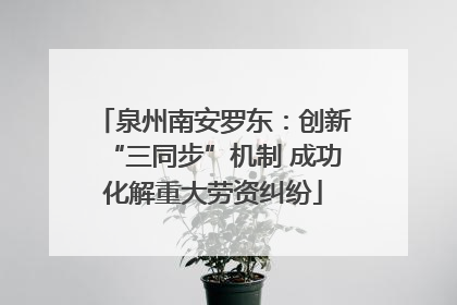 泉州南安罗东：创新“三同步”机制 成功化解重大劳资纠纷