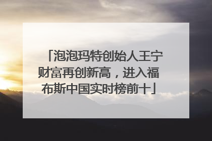 泡泡玛特创始人王宁财富再创新高，进入福布斯中国实时榜前十
