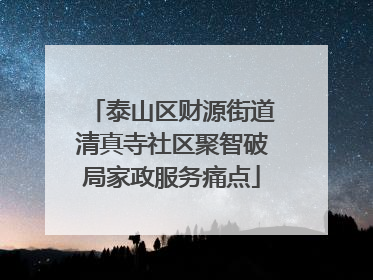 泰山区财源街道清真寺社区聚智破局家政服务痛点