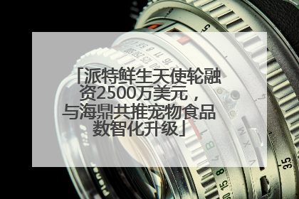 派特鲜生天使轮融资2500万美元，与海鼎共推宠物食品数智化升级