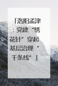 洛阳孟津：党建“绣花针”穿起基层治理“千条线”