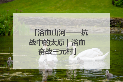 浴血山河——抗战中的太原｜浴血奋战三元村