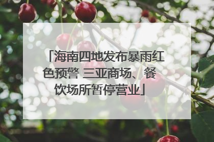 海南四地发布暴雨红色预警 三亚商场、餐饮场所暂停营业
