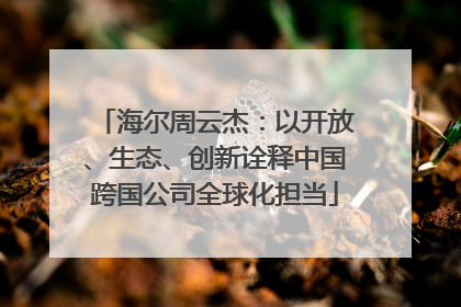海尔周云杰：以开放、生态、创新诠释中国跨国公司全球化担当