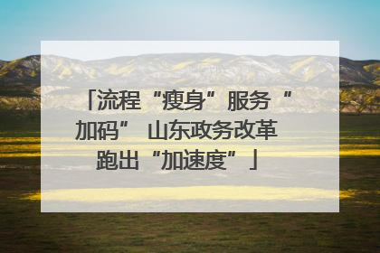 流程“瘦身”服务“加码” 山东政务改革跑出“加速度”