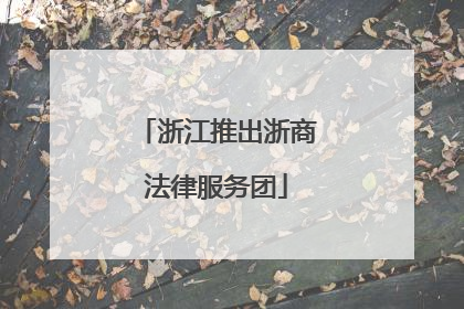 浙江推出浙商法律服务团