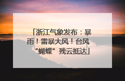 浙江气象发布：暴雨！雷暴大风！台风“蝴蝶”残云抵达