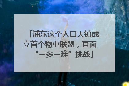 浦东这个人口大镇成立首个物业联盟，直面“三多三难”挑战