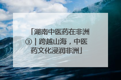 湖南中医药在非洲③｜跨越山海，中医药文化浸润非洲