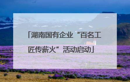 湖南国有企业“百名工匠传薪火”活动启动
