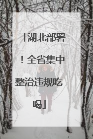 湖北部署！全省集中整治违规吃喝