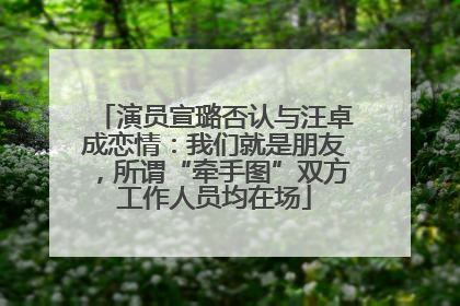 演员宣璐否认与汪卓成恋情：我们就是朋友，所谓“牵手图”双方工作人员均在场