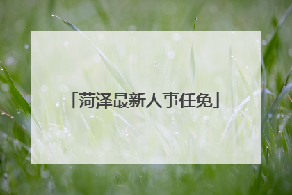 菏泽最新人事任免