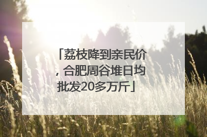 荔枝降到亲民价，合肥周谷堆日均批发20多万斤