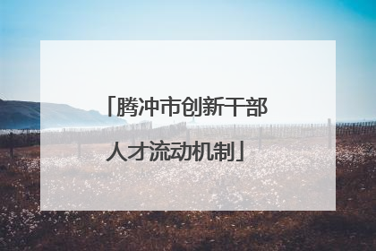 腾冲市创新干部人才流动机制