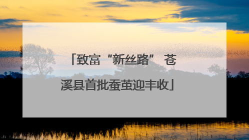 致富“新丝路” 苍溪县首批蚕茧迎丰收