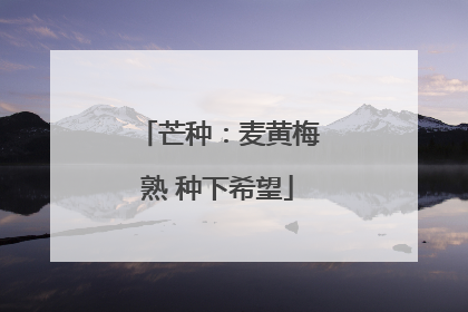 芒种：麦黄梅熟 种下希望