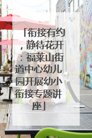 衔接有约，静待花开：福莱山街道中心幼儿园开展幼小衔接专题讲座