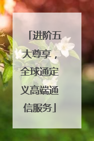 进阶五大尊享，全球通定义高端通信服务
