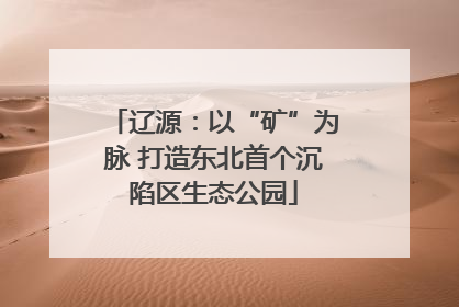辽源：以“矿”为脉 打造东北首个沉陷区生态公园