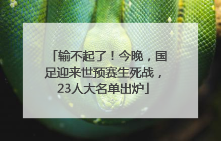 输不起了！今晚，国足迎来世预赛生死战，23人大名单出炉