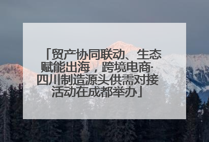 贸产协同联动、生态赋能出海，跨境电商·四川制造源头供需对接活动在成都举办