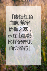 赓续红色血脉 筑牢信仰之基，枣庄市银龄榜样记者见面会举行