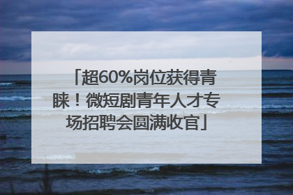 超60%岗位获得青睐！微短剧青年人才专场招聘会圆满收官