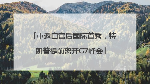 重返白宫后国际首秀，特朗普提前离开G7峰会