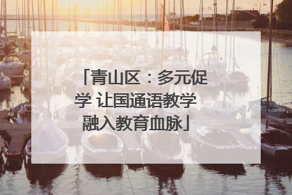 青山区：多元促学 让国通语教学融入教育血脉