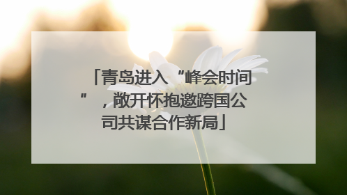 青岛进入“峰会时间”，敞开怀抱邀跨国公司共谋合作新局