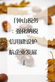 钟山税务：强化纳税信用建设护航企业发展