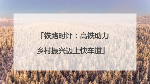 铁路时评：高铁助力乡村振兴迈上快车道