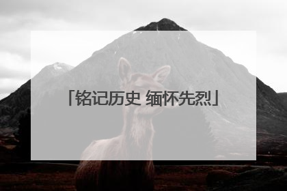 铭记历史 缅怀先烈