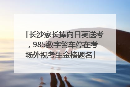 长沙家长捧向日葵送考，985数字警车停在考场外祝考生金榜题名