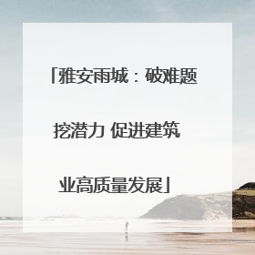雅安雨城：破难题 挖潜力 促进建筑业高质量发展