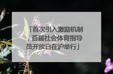 首次引入激励机制，首届社会体育指导员开放日在沪举行