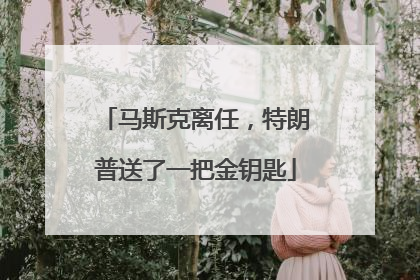 马斯克离任，特朗普送了一把金钥匙